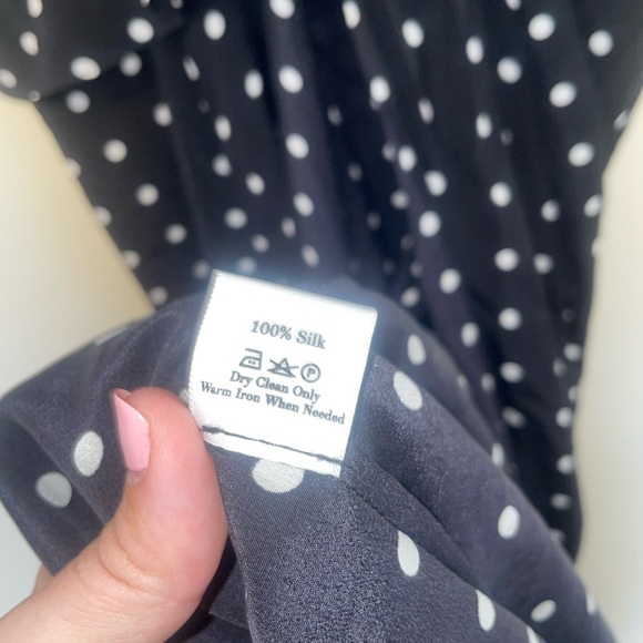 We Are Leone Ruby Ruffle Black Polka Dot 100% Silk Maxi Cardigan XS/S - Picture 10 of 12